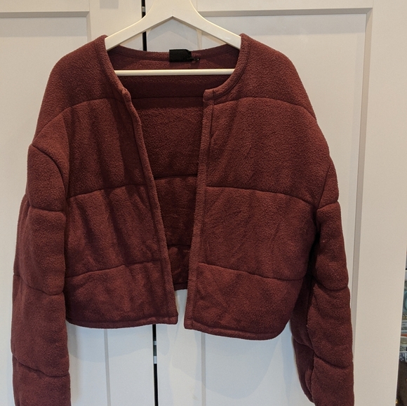 Cozy burgundy sweater jacket - Picture 2 of 3